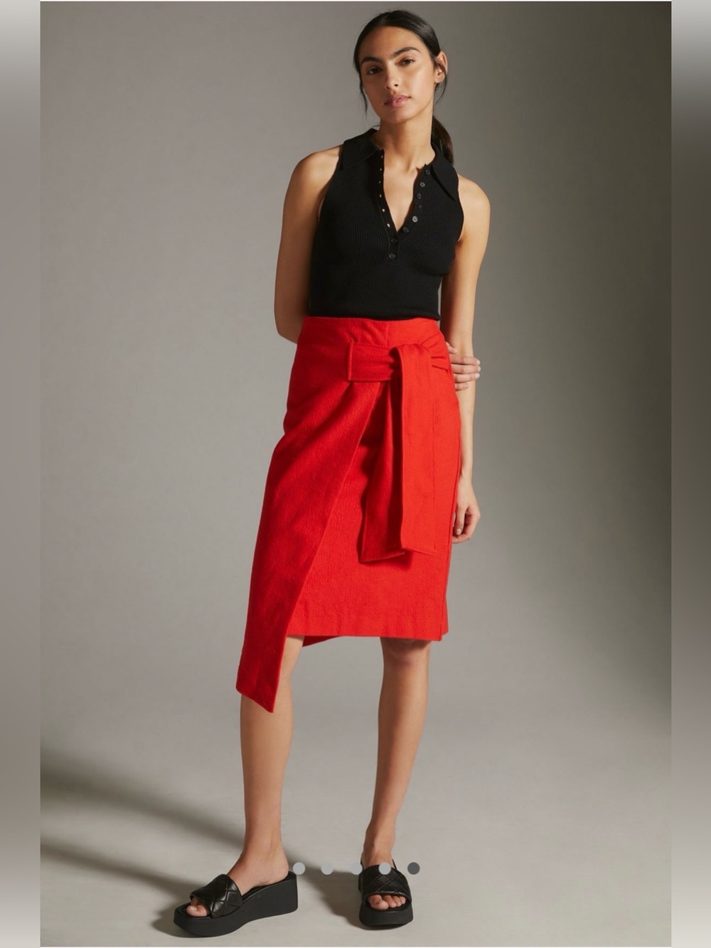Maeve Asymmetrical Wrap Mini Skirt